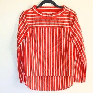J. Crew Women's Blouse Red/White Striped Blouse Size 2